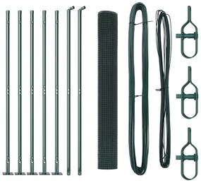 Conjunto de Postes para Cerca de Aço Conjunto de 2 Verde