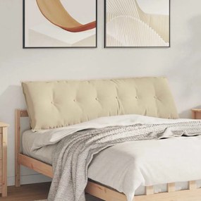 vidaXL Travesseiro para Costas Creme 160 x 50 cm Tecido de Microfibra