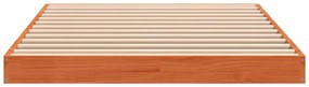 Estrutura de cama 100x200 cm madeira pinho maciça castanho cera