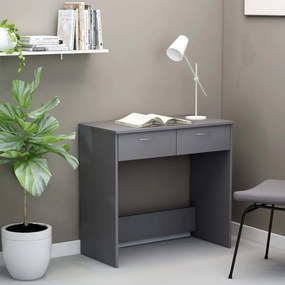 vidaXL Secretária 80x40x75 cm contraplacado cinzento
