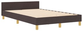 Cama vidaXL Castanho Escuro 120x200 cm Tecido
