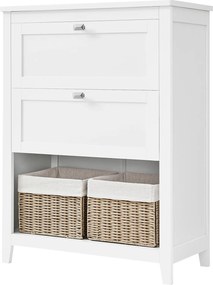 Armário de casa de banho com 2 gavetas 30 x 60 x 80 cm Branco