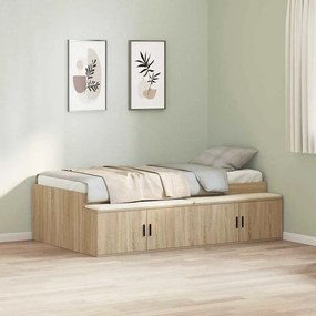 Estrutura de Cama com Armazenamento Carvalho Sonoma 100x200 cm