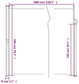 Toldo lateral retrátil 200x300 cm antracite