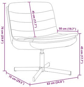 Cadeira Giratória Creme Têxtil poliéster, base de metal Médio