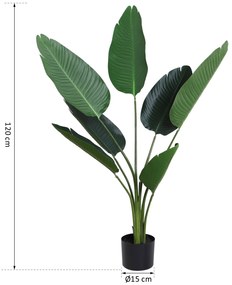 Planta de decoração artificial de Palma Árvore realista com vaso de flores 7 folhas x15x120cm para exterior e interior Não requer instalação