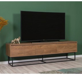 Conjunto de Mobiliário de Sala Laxus – Nogueira e Preto – 90x39x40 cm