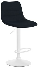 Banco de bar Lex em tecido e com estrutura branca 45 x 89-110 x 46 cm Preto