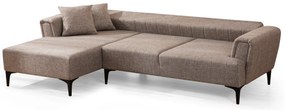 Sofá-cama de canto Hamlet – Castanho Claro – 140x270 cm