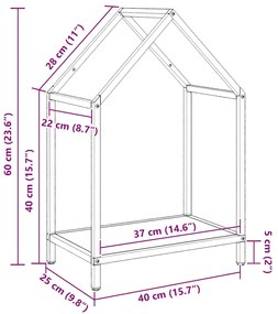 Suporte para lenha 40x25x60 cm aço laminado a frio preto