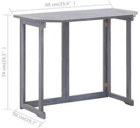 Mesa de varanda dobrável 90x50x74 cm madeira de acácia maciça