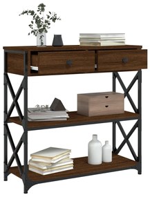 Mesa consola 75x28x75 cm derivados madeira carvalho castanho