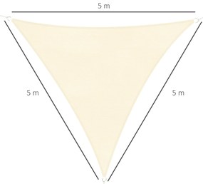 Vela de Sombra Triangular 5x5x5 m Toldo Vela de HDPE com Proteção UV A
