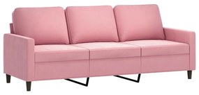 3 pcs conjunto de sofás com almofadas veludo rosa