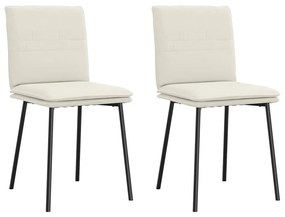 Cadeiras de jantar 2 pcs veludo cor creme