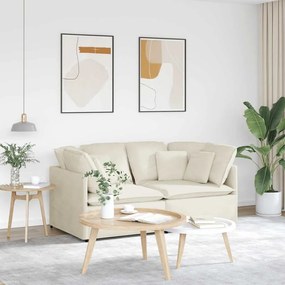 vidaXL Sofá modular com almofadas veludo creme