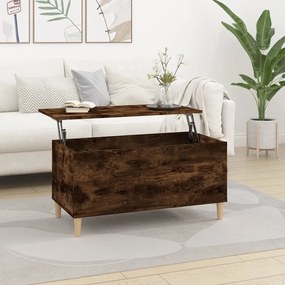 vidaXL Mesa de centro 90x44,5x45 cm derivados madeira carvalho fumado