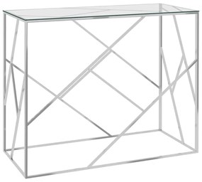 vidaXL Mesa de apoio 90x40x75 cm aço inoxidável prateado e vidro