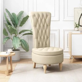 vidaXL Cadeira Slipper Creme 56,5 x 70 x 110 cm tecido