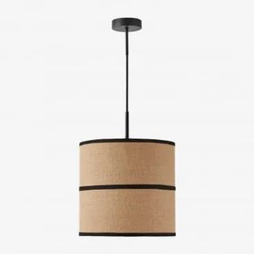 Luminária De Teto Olinda Em Juta E Algodão Preto & Ø30 Cm - Sklum