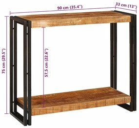 Aparador 90 x 33 x 75 cm Madeira de mangueira áspera maciça