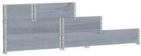 Canteiro elevado de 3 níveis 120x80 cm pinho maciço cinzento