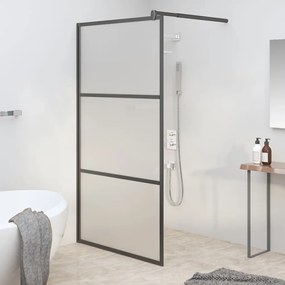 vidaXL Divisória de chuveiro 100x195 cm vidro opaco ESG preto