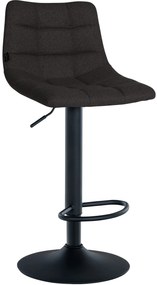Conjunto de 2 bancos altos Jerry em tecido com estrutura preta 87-108,5 x 43 x 46,5 cm Preto