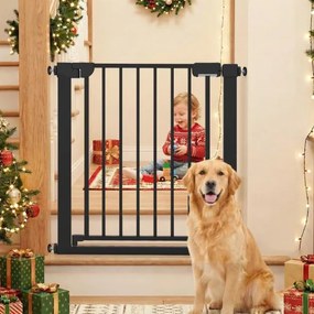 Barreira de segurança 75 cm a 82 cm animais de estimação ou bebes para escadas Fecho automático e montagem por pressão Preto