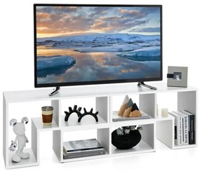 Mesa de vidro de 3 níveis com design oval moderno e prateleira transparente de três níveis