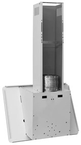 Exaustor de parede 60cm aço inoxidável e vidro temperado branco