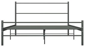 Estrutura de cama metal 160x200 cm cinzento