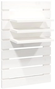 Prateleiras de montagem na parede 2 pcs pinho maciço branco