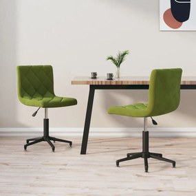 vidaXL Cadeiras de jantar giratórias 2 pcs veludo verde-claro
