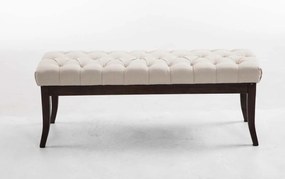 Banco Ramses em tecido com estrutura em antigo escuro 46 x 120 x 38 cm Creme