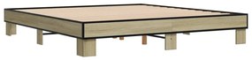 Estrutura de cama 200x200 cm derivados madeira/metal