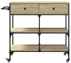 Carrinho de cozinha 105x42x95 cm deriv. madeira carvalho sonoma