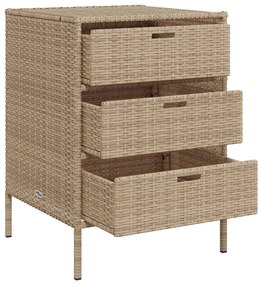 Armário de arrumação para jardim 55x59x80 cm vime PE bege