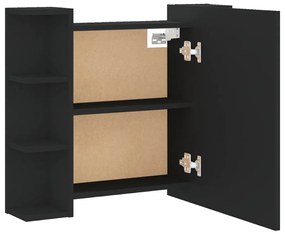 Armário espelhado com luzes LED 70x16,5x60 cm preto