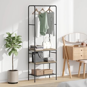vidaXL Suporte para Roupas com Prateleiras Carvalho sonoma