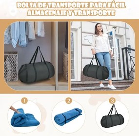 Colchão de enrolar Tapete de chão Tatami com capa lavável Tapete portátil com saco de transporte 200 x 140 x 10 cm Azul