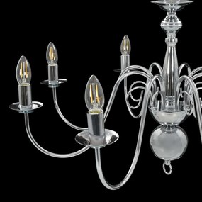 Lustre de 8 lâmpadas E14 prateado