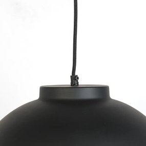 Candeeiro suspenso preto com latão dentro de 40 cm - Hoodi Industrial