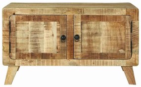 Mesa de Café 80x54x45 cm Madeira de Mangueira Maciça Rústica