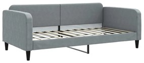 Sofá-cama com colchão 100x200 cm tecido cinzento-claro
