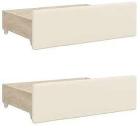 Sofá-cama c/ gavetão e gavetas 90x200 cm couro artif. cor creme