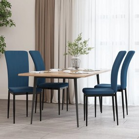 vidaXL Cadeiras de jantar 4 pcs veludo azul