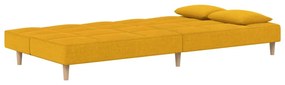 Sofá-cama 2 lugares com duas almofadas tecido amarelo