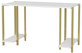 Secretária Academy – Branco Dourado – 125,2 x 60 x 73,8 cm