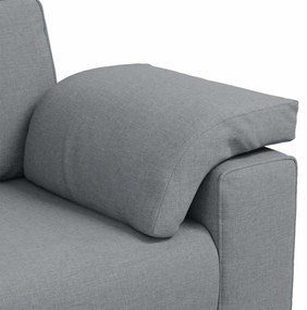 Conjunto de Sofá de Duas Peças com Almofadas em Tecido Cinza Claro
